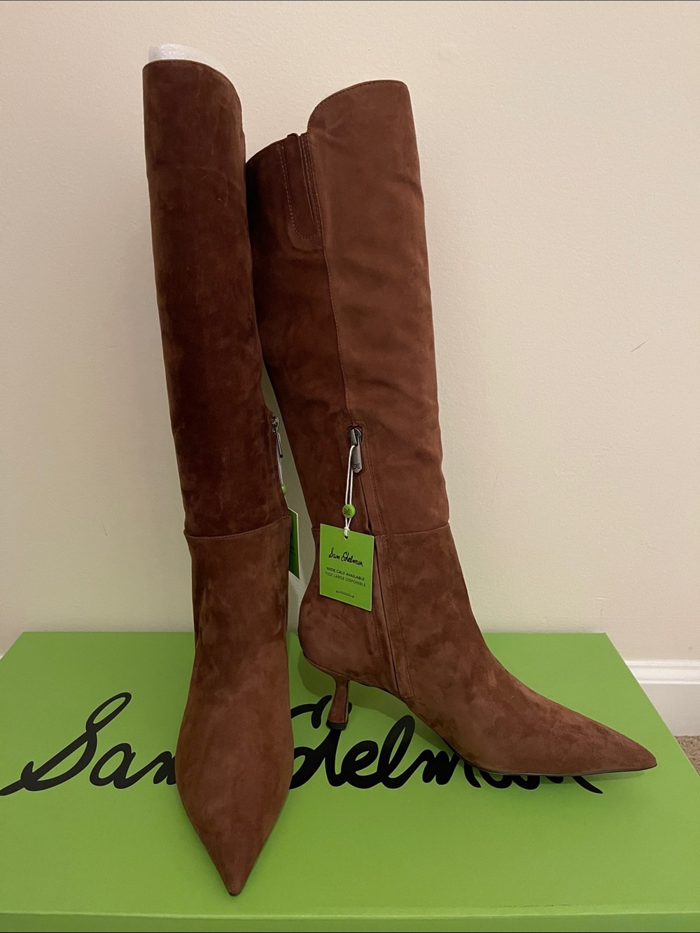 Sam Edelman Tall Toffee Brown Suede Pointed-Toe Over-the-Knee Boots Size 9 1/2